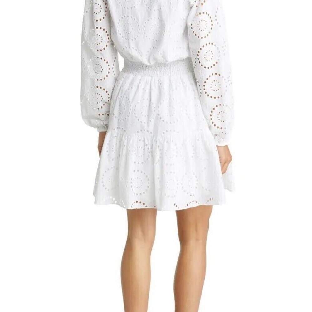 New Lilly Pulitzer Taviana Long Sleeve Eyelet cotton Dress White Size 4 - Picture 5 of 10